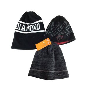 Set of 3 ski hats toboggans, winter hats - Atlanta Falcons kids, Diamond, Champi